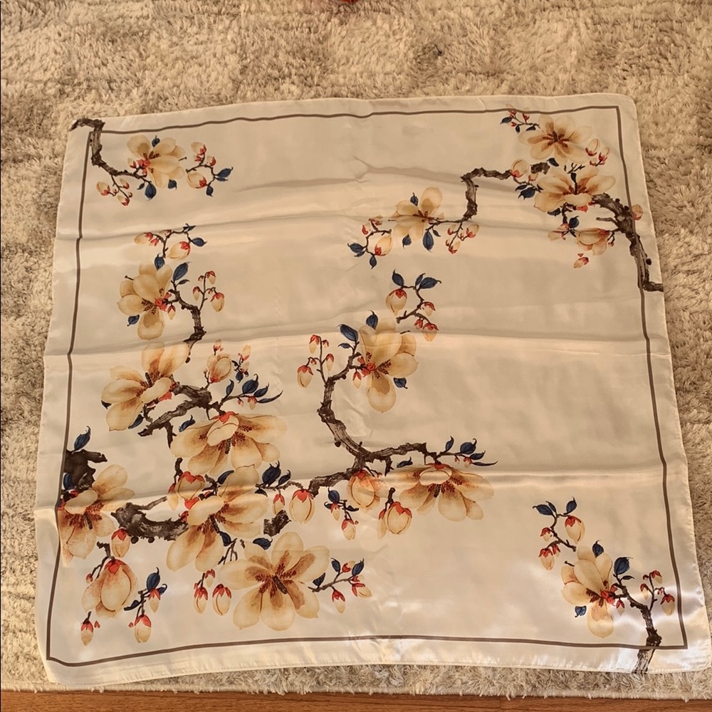 Floral Satin Scarf